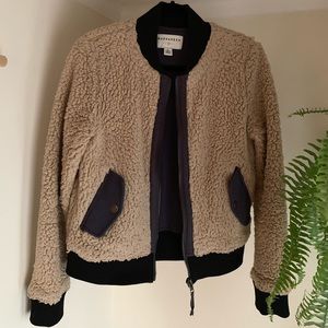Anthropology Marrakech soft Sherpa bomber jacket